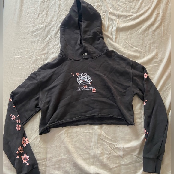 Darc Sport Tops - Darc Sport Crop Cherry Blossom Hoodie